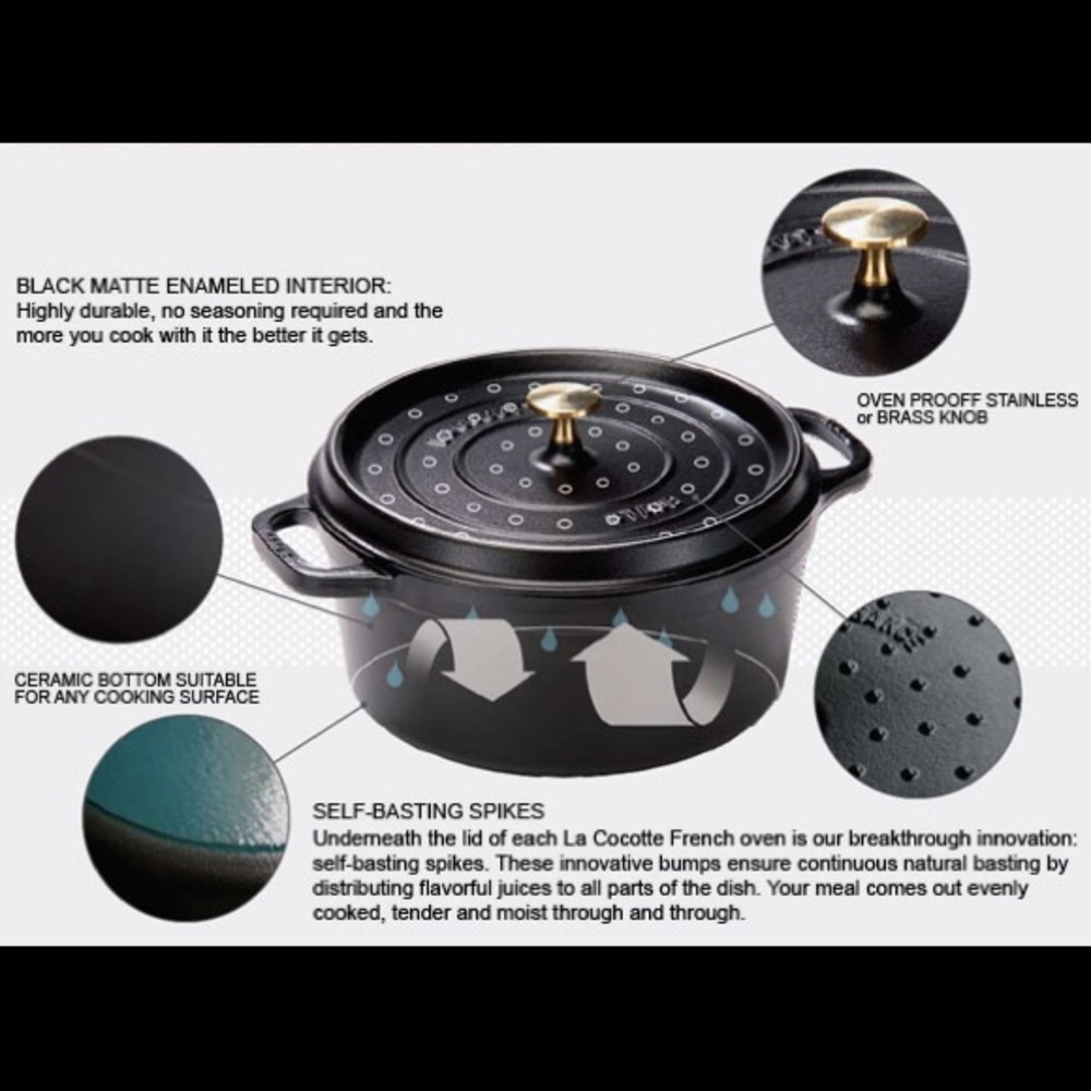 Staub New 24 4qt Grey glass lid - Picture 13 of 13